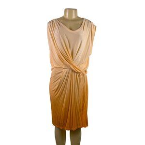 Clu Womens Beige/Orange Modal Draped Ombre Dress Sleeveless Size S